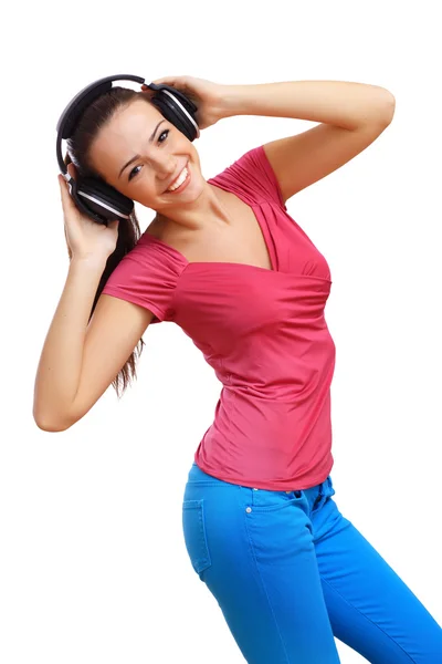 Happy smiling girl dancing — Stock Photo, Image