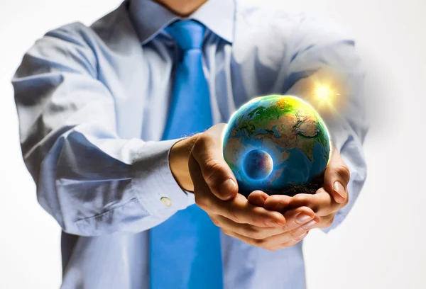 Earth planet in hands — Stock Photo, Image