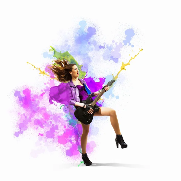 Rock chica apasionada — Foto de Stock