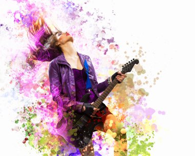 Rock tutkulu kız siyah kanatlı