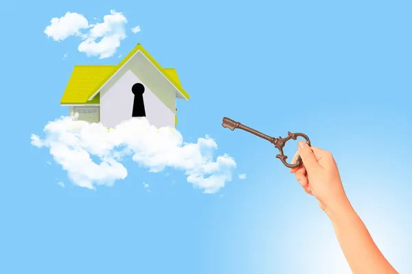 House with key hole — Stock Photo, Image