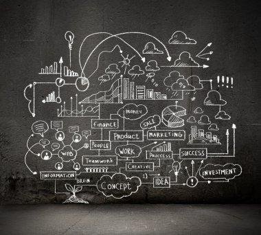 iş kroki üzerinde siyah duvar