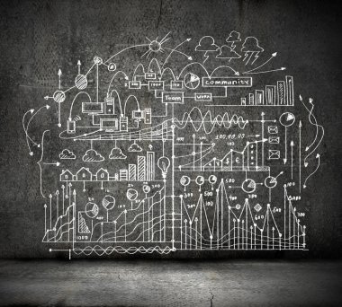 iş kroki üzerinde siyah duvar