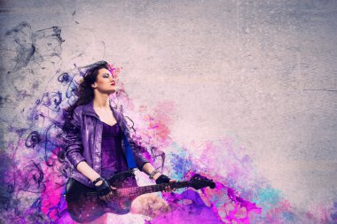 Rock tutkulu kız siyah kanatlı