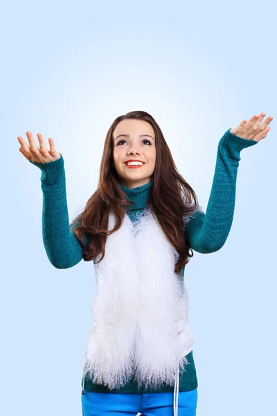 Young woman wearing warm sweater — Stock Photo, Image