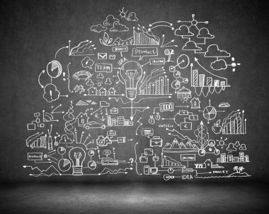 iş kroki üzerinde siyah duvar