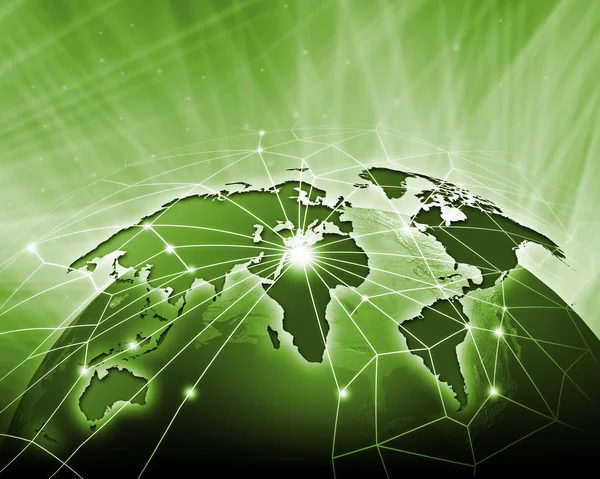 Green image of globe — Stock Photo, Image