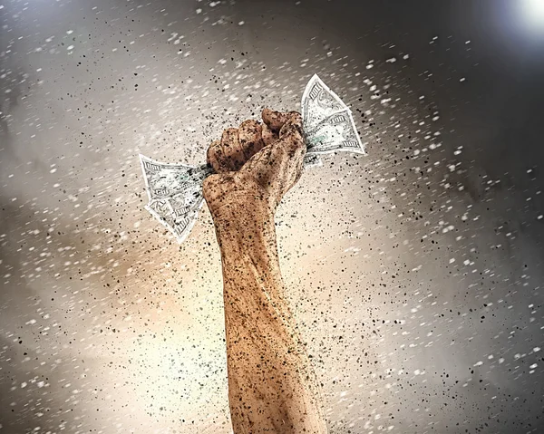 Рука людини тримає банкноту долар — стокове фото