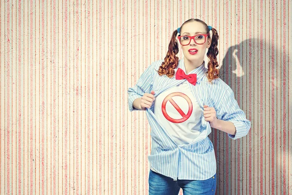 Young super hero woman — Stock Photo, Image