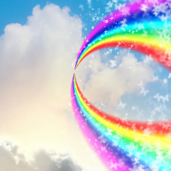 Rainbow in sky — Stock Photo, Image