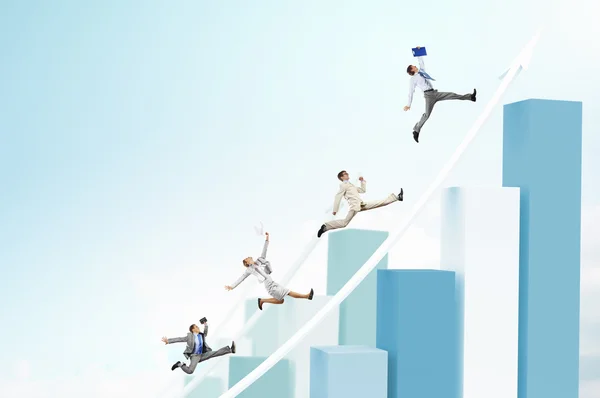 Empresarios saltando — Foto de Stock