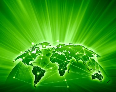 Green image of globe clipart
