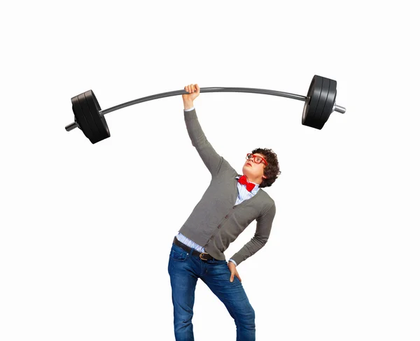 Weight Lifting businessman — Stock Photo, Image