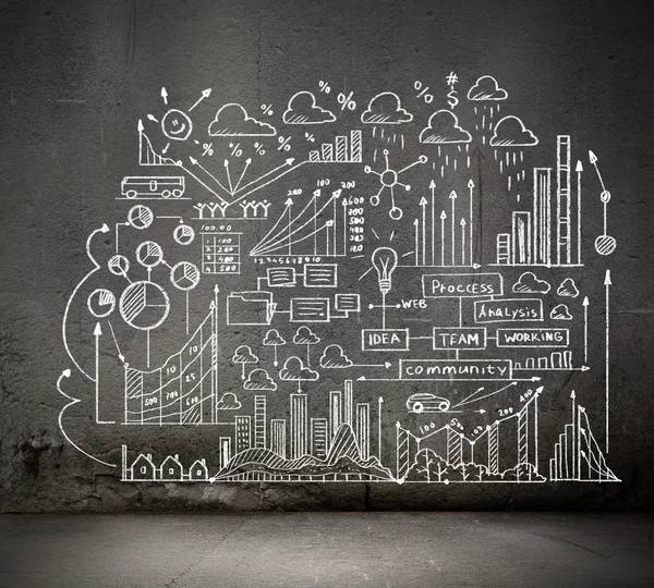 iş kroki üzerinde siyah duvar