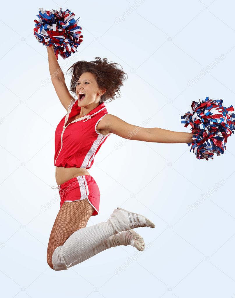 cheerleader girl jumping