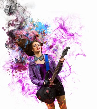 Rock tutkulu kız siyah kanatlı