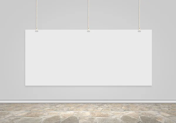 Blank white banner — Stock Photo, Image