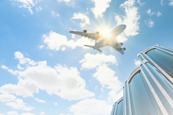 Plane in sky — Stock Photo, Image