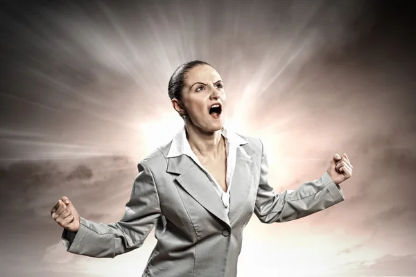 Businesswoman in anger — Stock Photo, Image