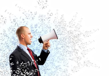 Megafonlu iş adamı