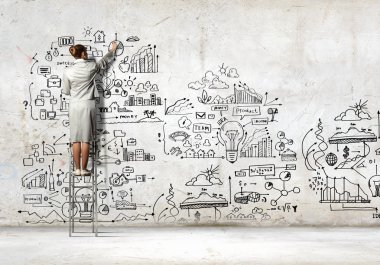 iş kadını kroki çizim