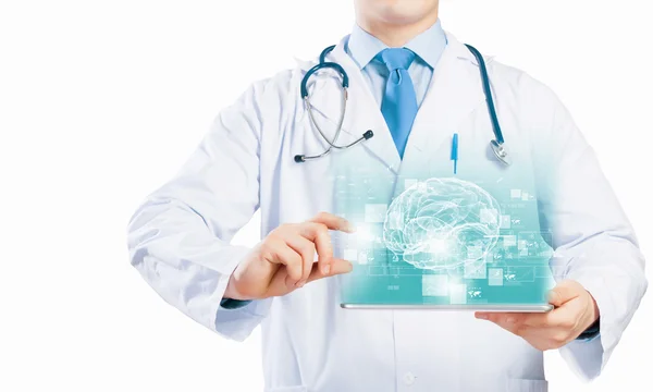 Medico con tablet pc — Foto Stock