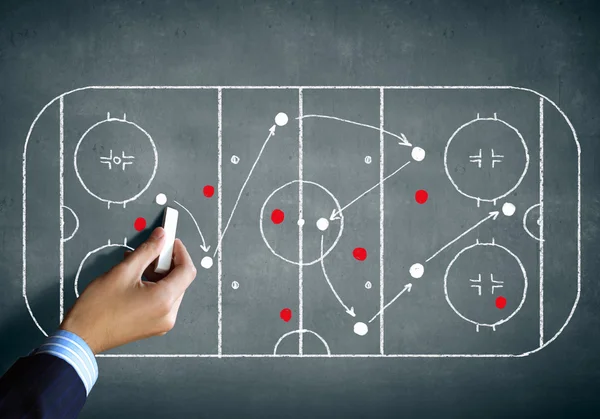 Hockey strategy plan — Stock Photo, Image