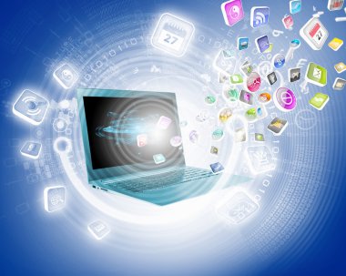 arka plan görüntüsü ile laptop