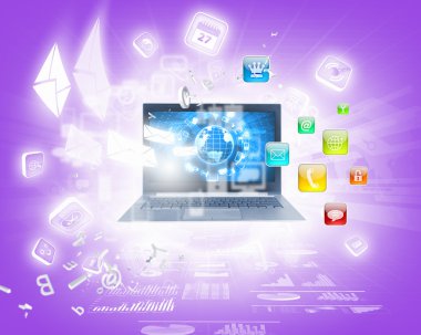 arka plan görüntüsü ile laptop