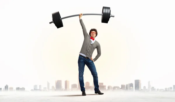 Weight Lifting businessman — Stock Photo, Image