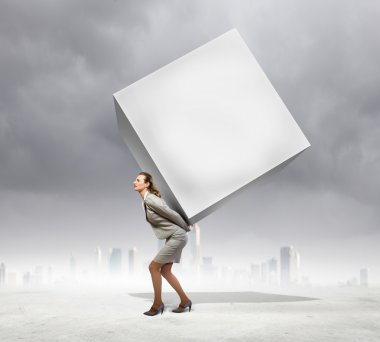 iş kadını taşıyan küp