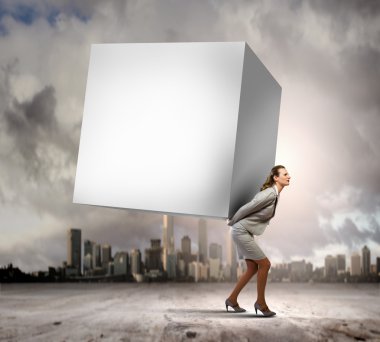 iş kadını taşıyan küp