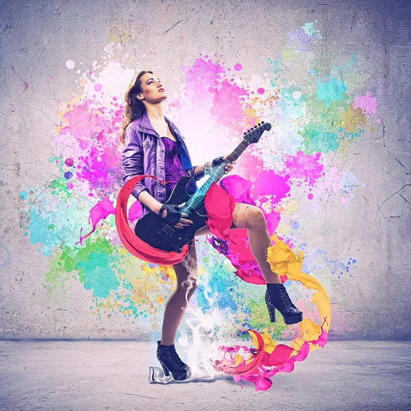 Rock passionate girl — Stockfoto