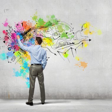 Arkadan görünüş iş adamı