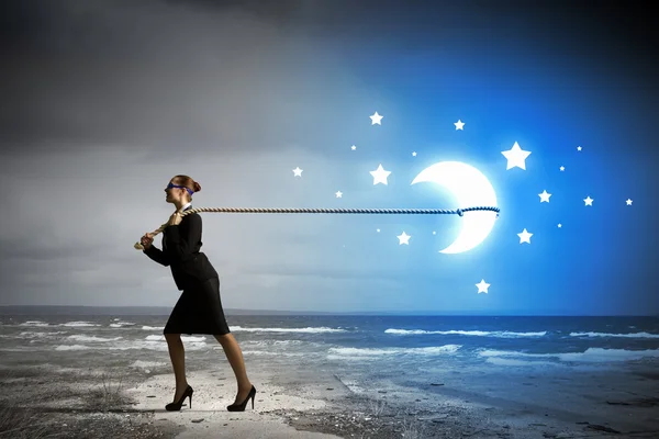 Catching moon — Stock Photo, Image