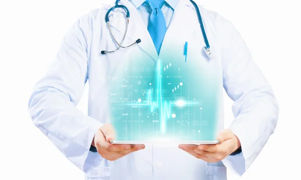 Doctor holding tablet pc — Stock Photo, Image