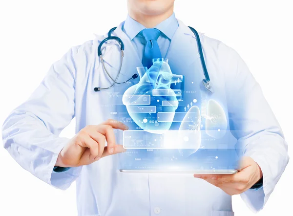 Doctor holding tablet pc — Stock Photo, Image