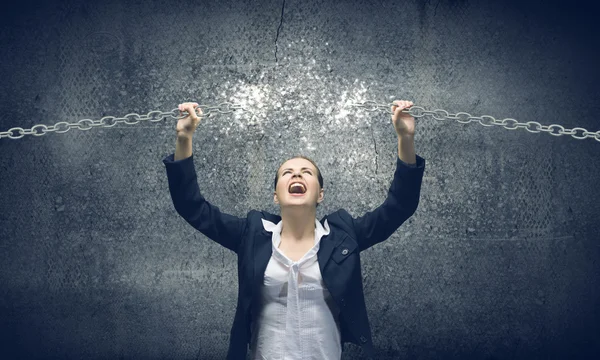 Aggressive businesswoman — Stock Photo, Image