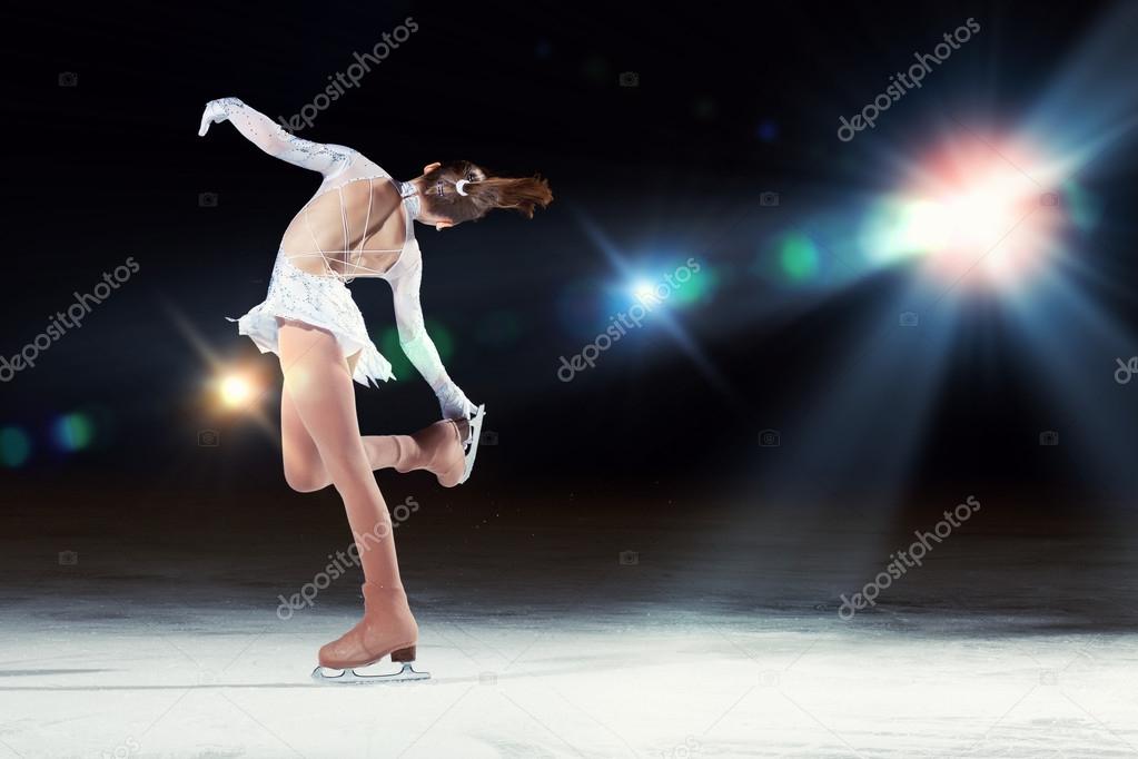 Little girl figure skating