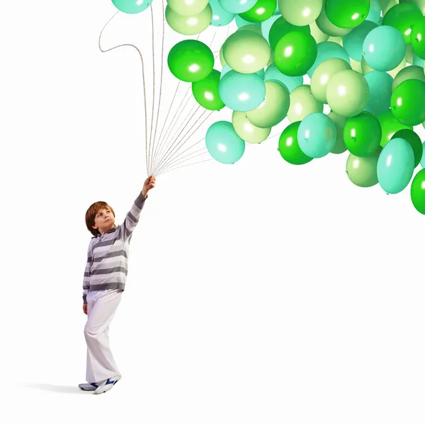 Ragazzo carino con palloncini — Foto Stock