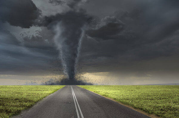 Tornado on road