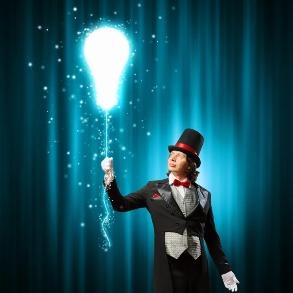 Magician in hat — Stock Photo, Image