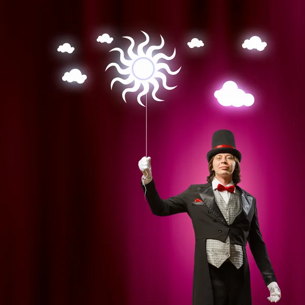 Magician in hat — Stock Photo, Image