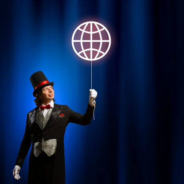 Magician in hat — Stock Photo, Image