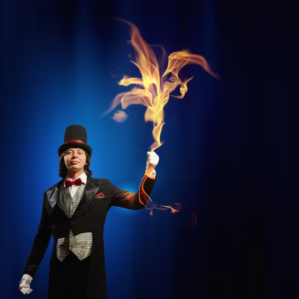 Magician in hat — Stock Photo, Image