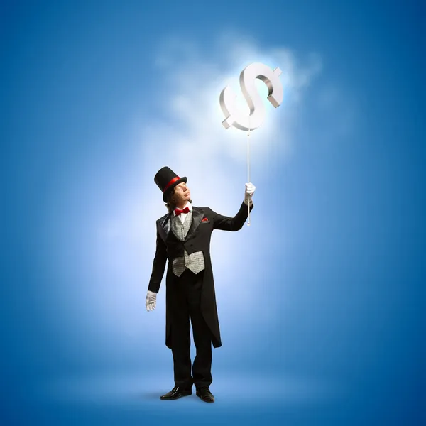 Magician in hat — Stock Photo, Image