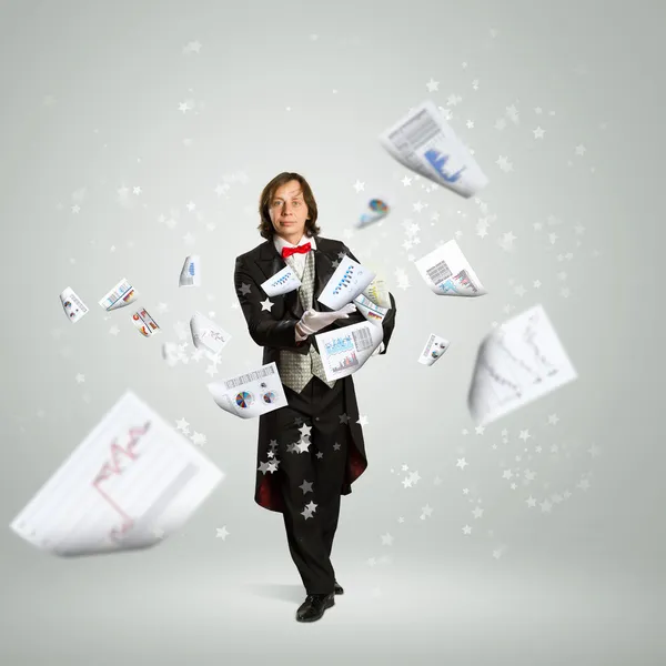 Magician with hat — Stock Photo, Image