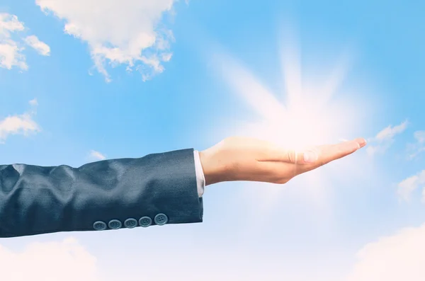 Sun in hand — Stock Photo, Image