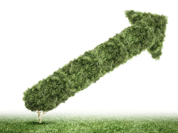 Konzeptionelles Bild der grünen Pflanze geformt mochte Grafik — Stockfoto