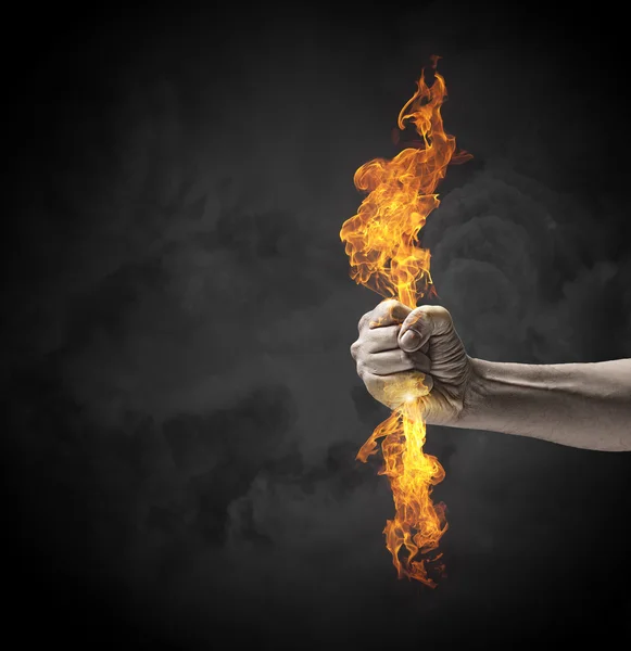 Fire in hand — Stock Photo, Image